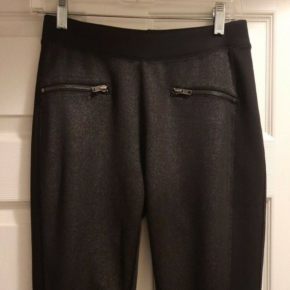 NEW Rock & Republic Shiny Black Leggings Medium